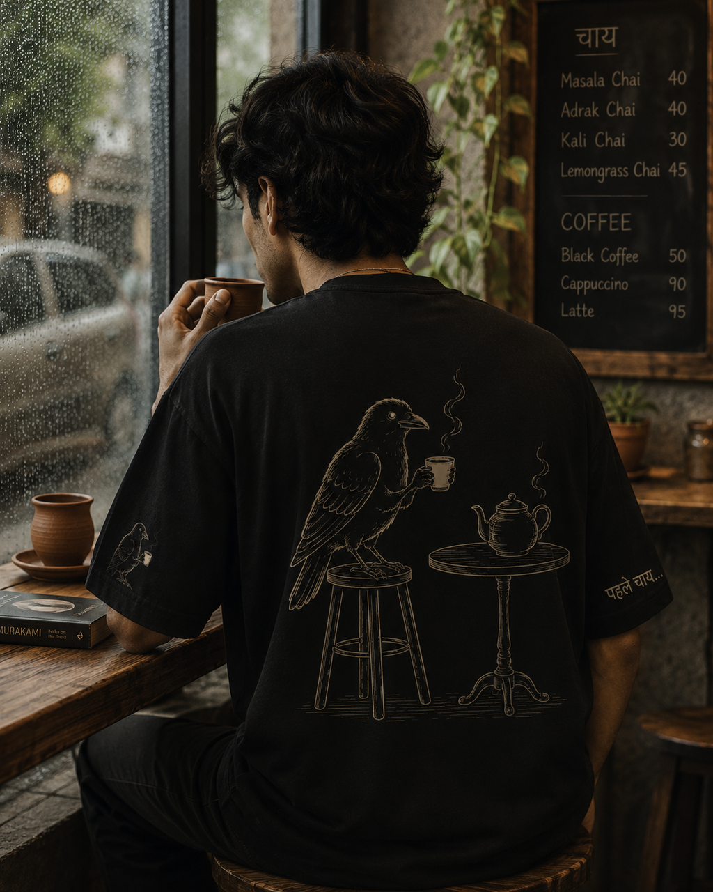 Pehle Chai... Premium Oversized Unisex T-Shirt | Sutrmaaya