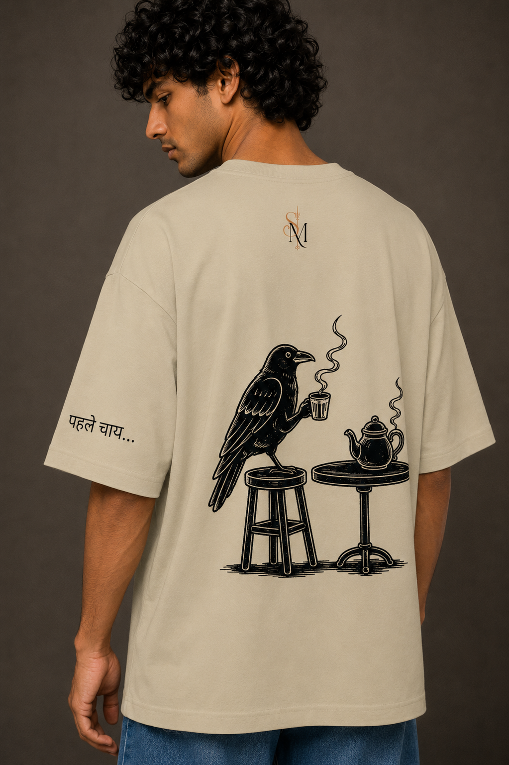 Pehle Chai... Premium Oversized Unisex T-Shirt | Sutrmaaya