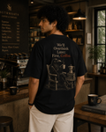 Coffee First, Focus Later Oversized Tee | Coffee & Threads Collection | 240 GSM
