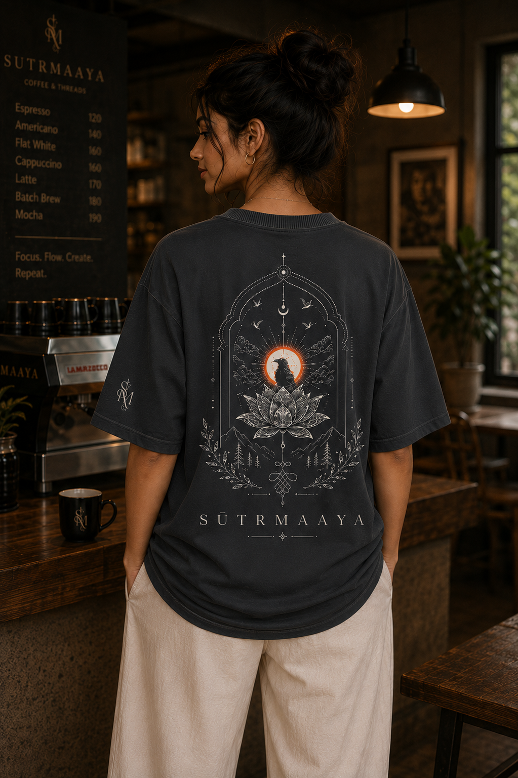 Sutrmaaya Signature Oversized Tee | Charcoal Grey